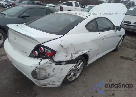 2008 Hyundai Tiburon Gt/Gt Limited/Se z USA, uszkodzony, nr VIN KMHHN66F68U288898